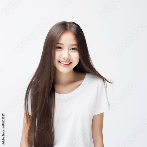 10代の微笑む美しい女性