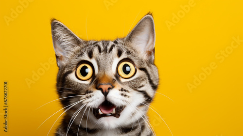 Crazy Surprised Cat Makes Big eyes