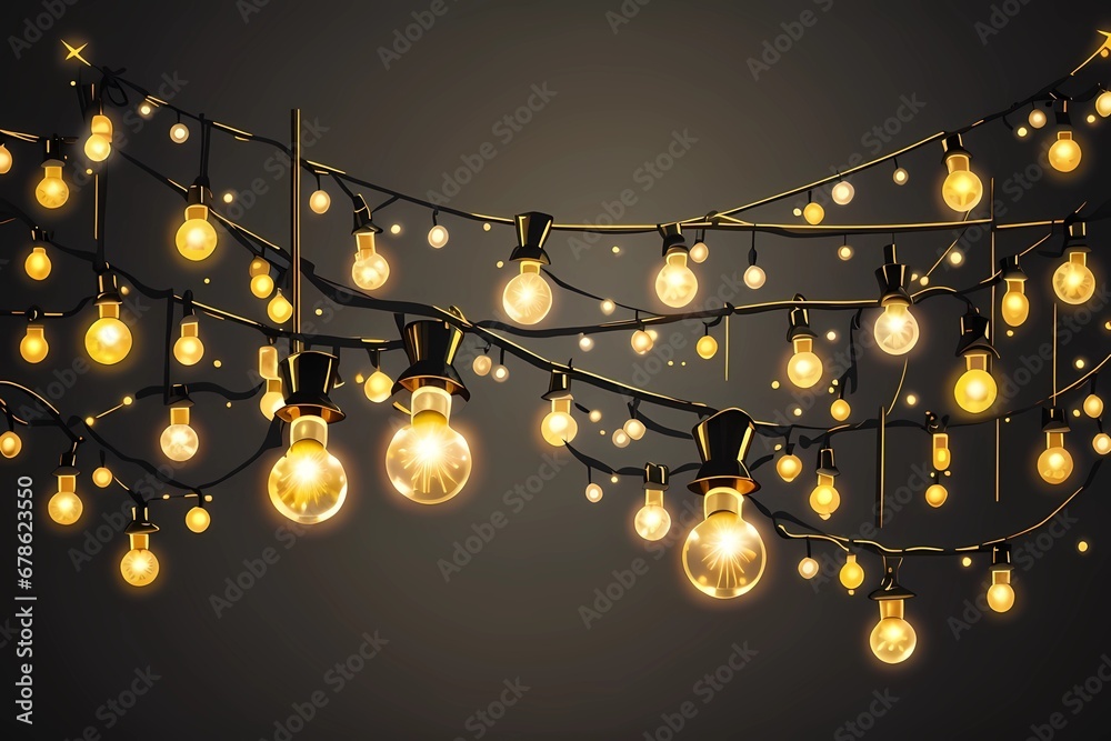 Obraz premium a group of light bulbs on a black background