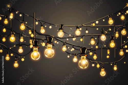 a group of light bulbs on a black background