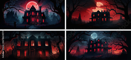 mystery spooky moonlight evil ghost horror scary fear haunted invitation moon october halloween 