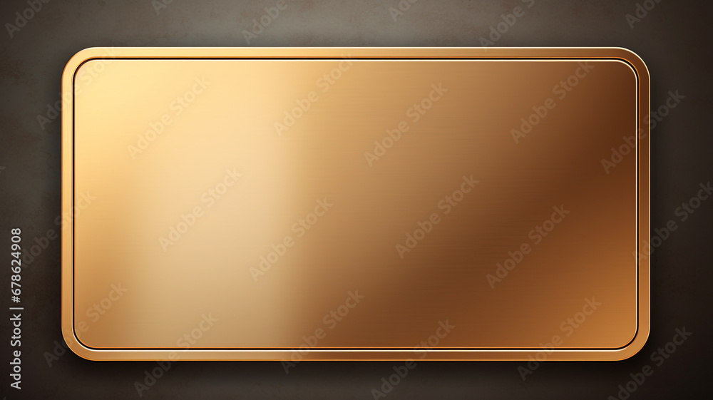 Golden rectangular plate for text Golden rectangular plate for text