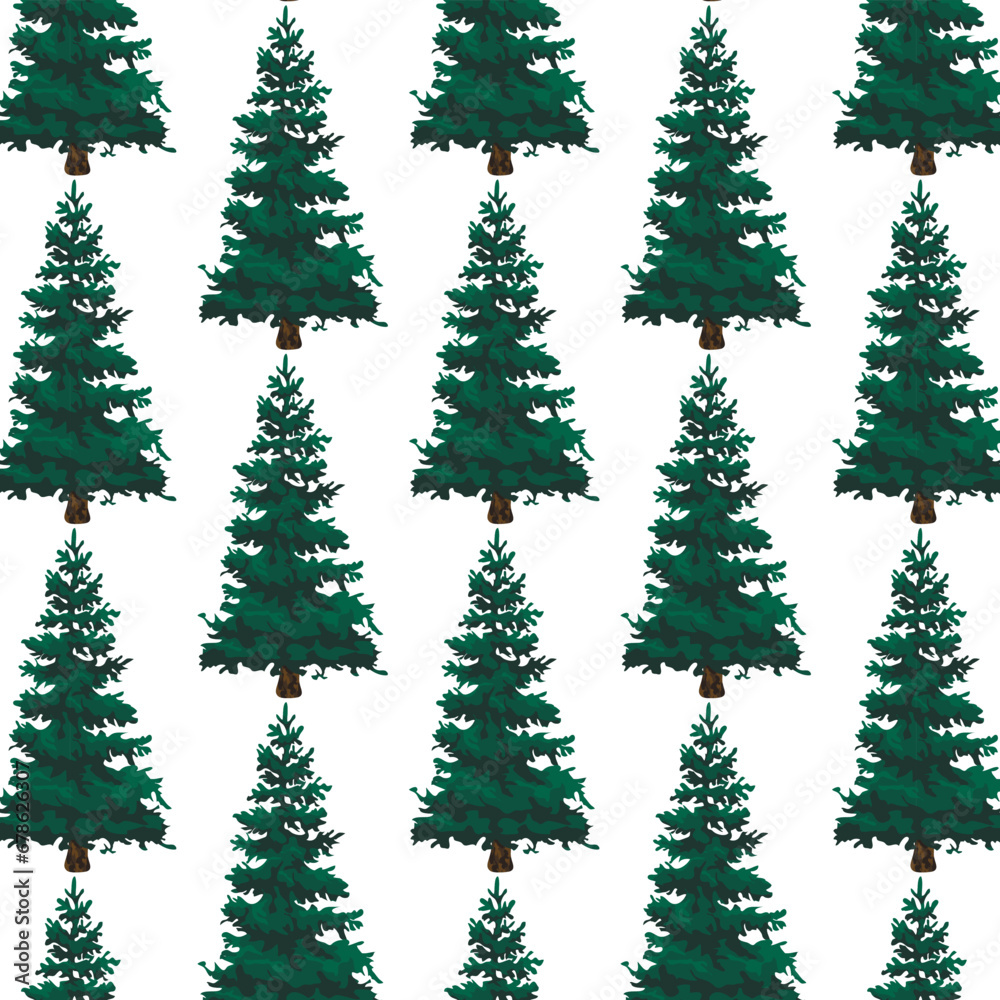 Fototapeta premium Pattern with Christmas trees. Sample for printing, wrapping paper