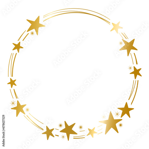 golden stars frame  golden twinkling frames decorative frame , ornament frame ,gold frames , decorating various festivals ornament isolated on white background transparent background ready to use