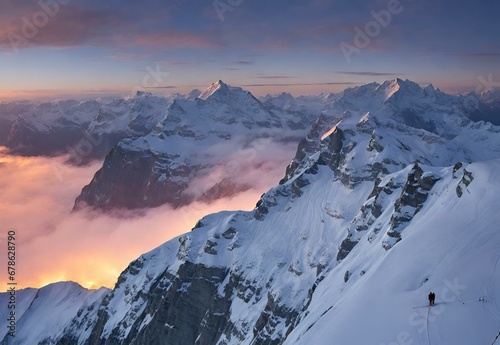Alabaster Ascent  Switzerland s Jungfrau Alpine Glow.