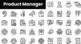 Set of outline product manager icons