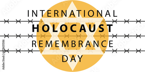 International Holocaust Remembrance Day vector. Star of David . January 27. Important day
