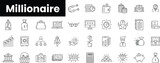 Set of outline millionaire icons