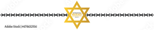 International Holocaust Remembrance Day vector. Star of David . January 27. Important day
