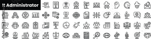 Set of outline it administrator icons