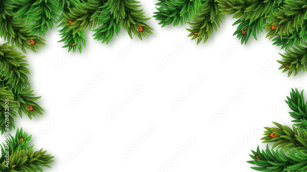 Christmas background with xmas tree on Blank canvas background. Winter holiday theme. Png