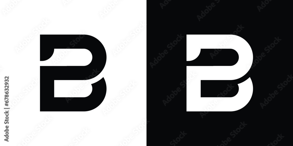 letter b monogram vector logo design - obrazy, fototapety, plakaty 