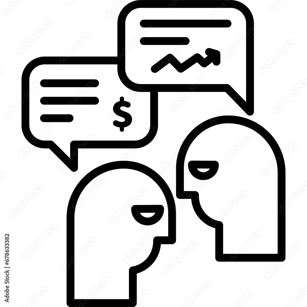 Business Conversation Icon Outline Style PNG Transparent Background
