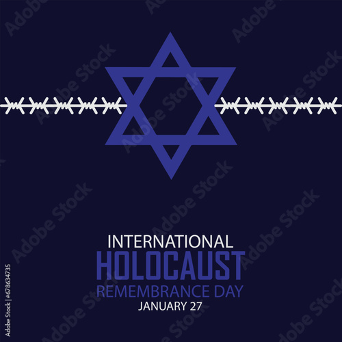 International Holocaust Remembrance Day vector. Star of David . January 27. Important day
