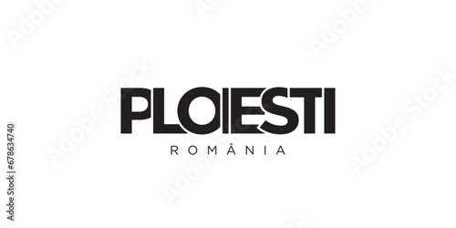 Cuadro en lienzo Ploiesti in the Romania emblem