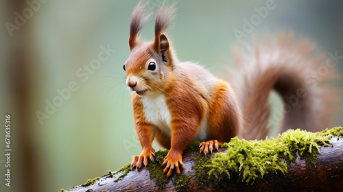 The red squirrel or simply common squirrel is a specie photo