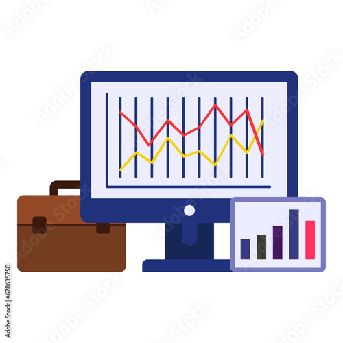 Corporate strategy and portfolio theory Concept, Company Stock Trends Vector Icon Design, Business Strategy Symbol, Marketing plan Sign, administration and operational management Stock illustration
