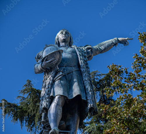 Monument of Cristobal Colon, Christoph Columbus in Salamanca, Spain photo