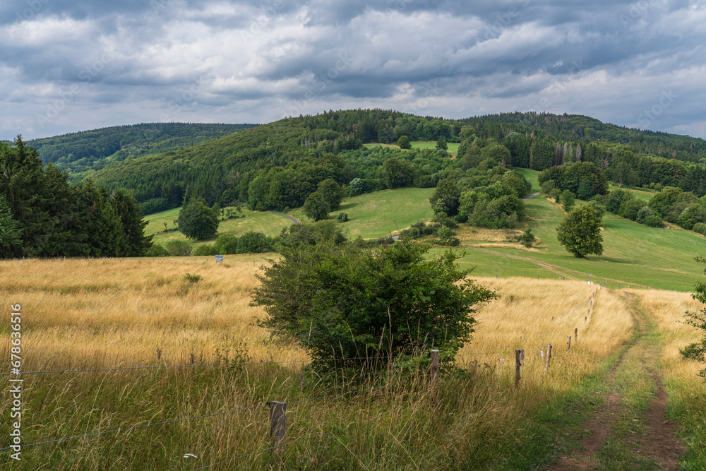Die Platzer Kuppe im NSG Schwarze Berge, Biosphärenreservat Rhön, Unterfranken, Franken, Bayern, Deutschland Die Platzer Kuppe im NSG Schwarze Berge, Biosphärenreservat Rhön, Unterfranken, Franken, Bayern, Deutschland