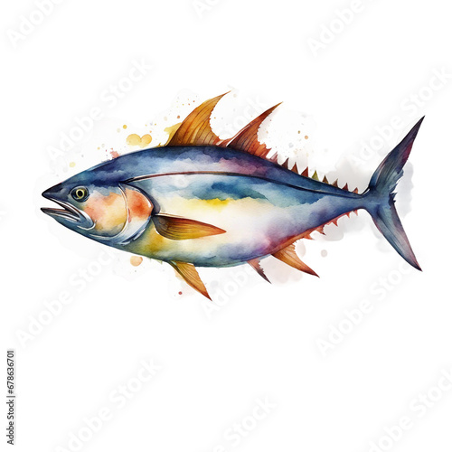 Watercolour tuna illustration