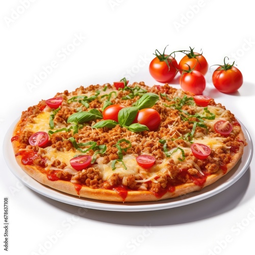 Pizza with Minced Meat and Tomatoes