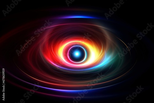 Abstract black hole with dark space galaxy background