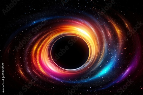 Abstract black hole with dark space galaxy background