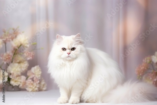 Close-up of cute cat gazing at something with beautiful bokeh background