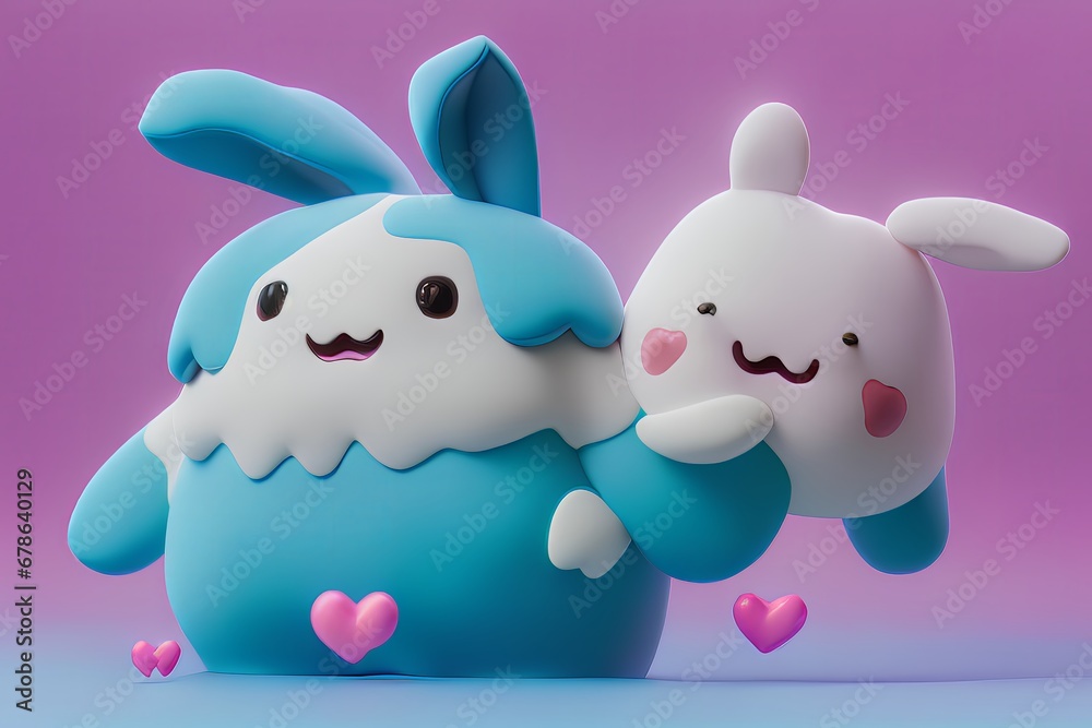 Lamps with glowing hearts, Background for valentine love with Character Cartoon Lamps with glowing hearts, Background for valentine love with Character Cartoon