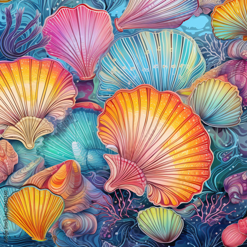 Colorful tropical shells