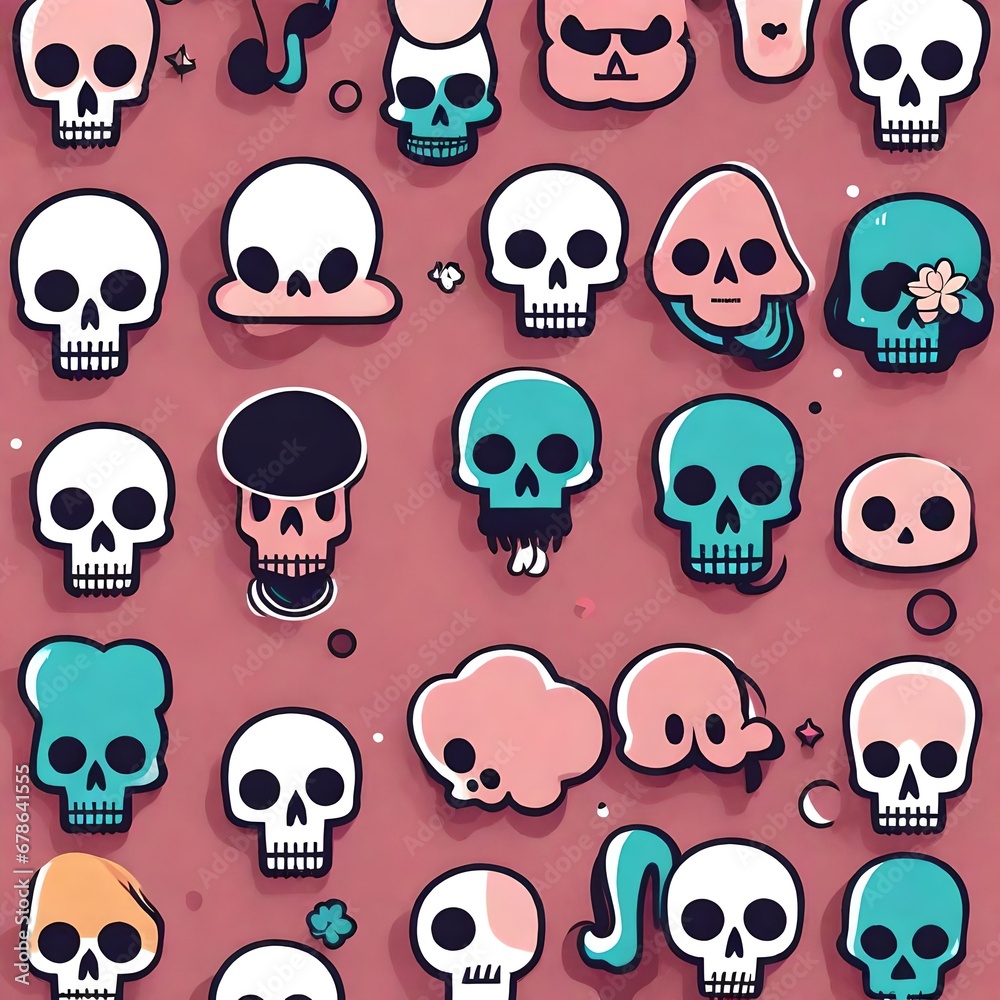 Fototapeta premium a cute vector style drawing of a skull used for a logo or icon