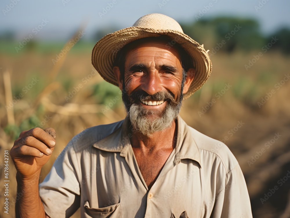 Fototapeta premium Capturing the Essence: Genuine Joy in the Fields