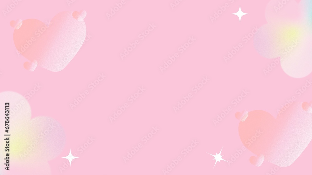  Glitter style pink hearts background with glowing sparkles