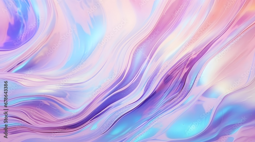 Very beautiful iridescent paper. Holographic Foil. Wonderful magic background. Colorful fantasy wallpaper. Rainbow abstract sky marble Texture. Generative Ai.