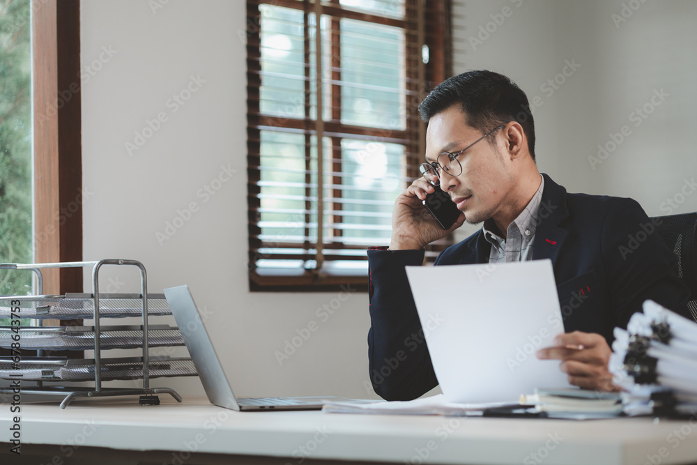 Businessman is stressed because of business problems in the office, worried about the company's problems, Thinking of solving the problem of stress from the loss of the company, Businessman is stressed because of business problems in the office, worried about the company's problems, Thinking of solving the problem of stress from the loss of the company,