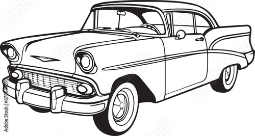 Car line art design for kids