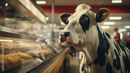 Cow in the supermarket.