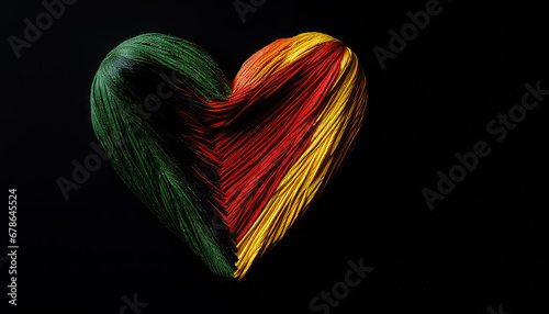 Rainbow heart on black background  valentine s day concept