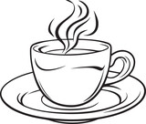 Hand drawn doodle coffee cup with steam. vector