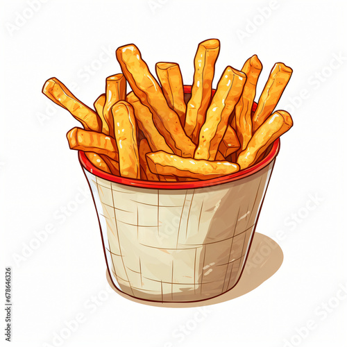 French fried in bucket