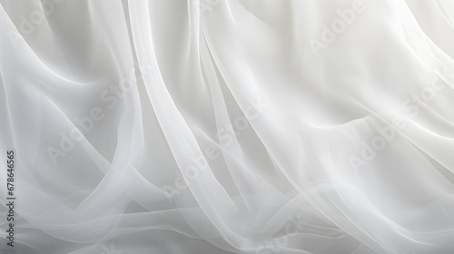 White tulle drapery for background. Generative Ai. photo