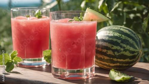 watermelon juice in a glass