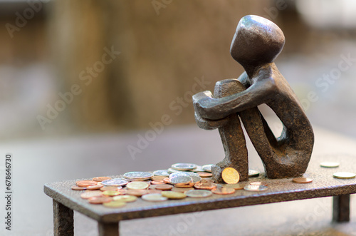 Stockholm, Sweden: artwork Iron boy - Boy looking at the moon