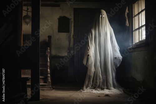 A mysterious ghostly apparition in a lost place house.