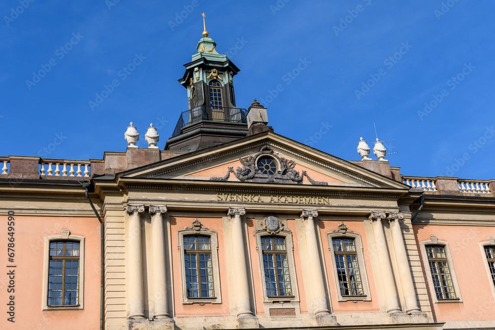 Stockholm, Sweden: Facade of The Swedish Academy in Stockholm, Stortorget, Gamla Stan