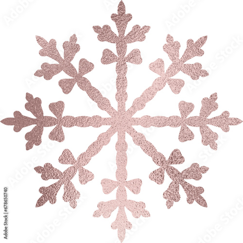  Schneeflocke Rosegold mit transparentem Hintergrund 