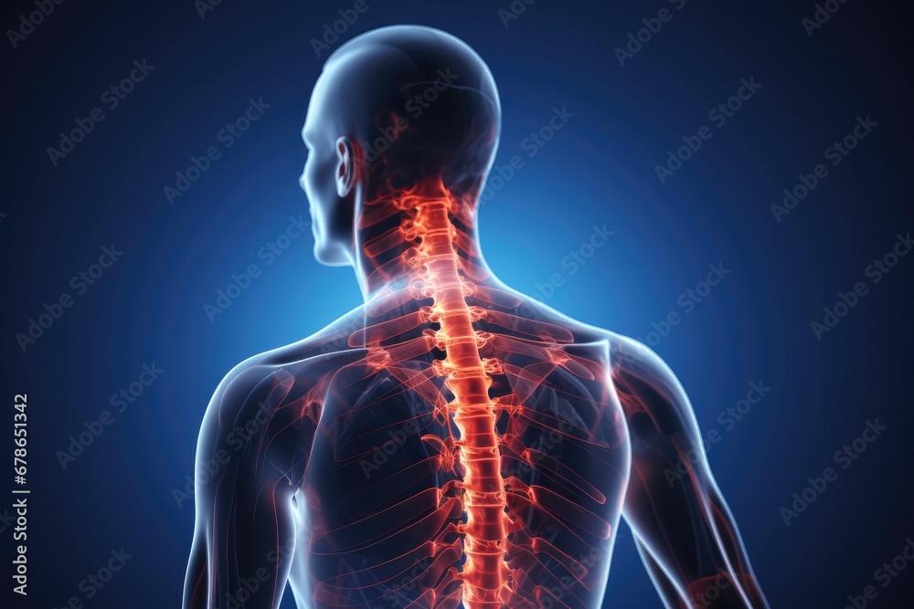 Illustration Of Back Pain With Medical Concept Illustration Of Back Pain With Medical Concept