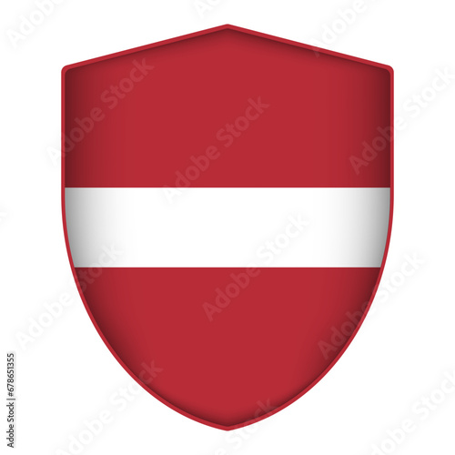 Free Download Latvia flag in shield shape. Vector illustration. - GFXLoad