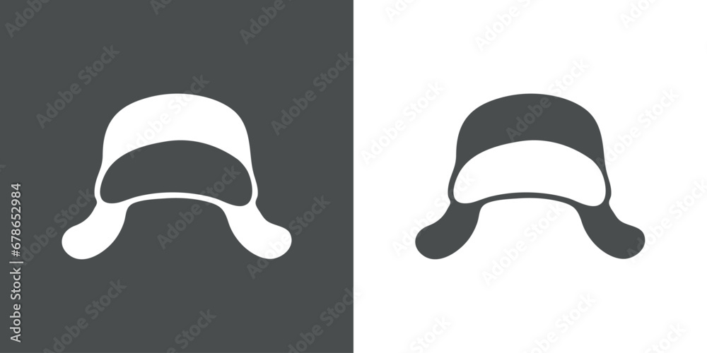 Silueta de sombrero de piel con orejeras estilo ruso Silueta de sombrero de piel con orejeras estilo ruso