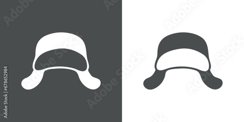 Silueta de sombrero de piel con orejeras estilo ruso